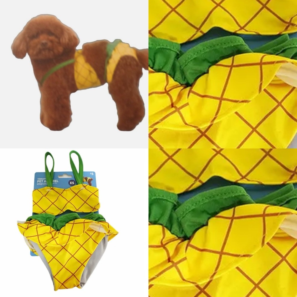 Yellow Pineapple Pet Costume new
